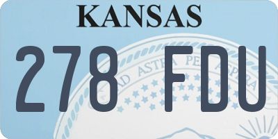 KS license plate 278FDU