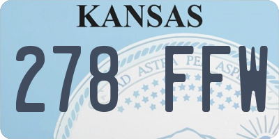 KS license plate 278FFW