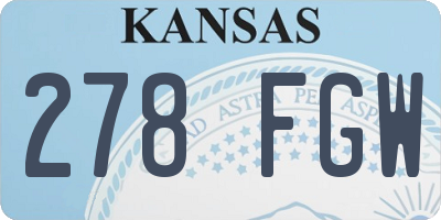 KS license plate 278FGW