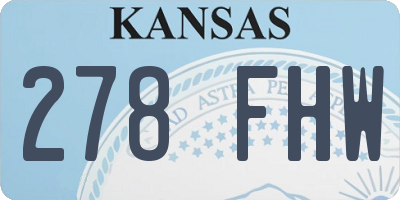 KS license plate 278FHW