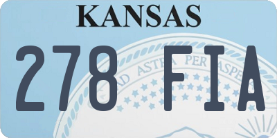 KS license plate 278FIA