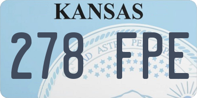 KS license plate 278FPE