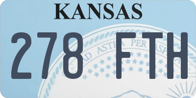 KS license plate 278FTH