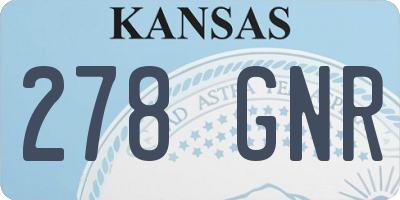 KS license plate 278GNR