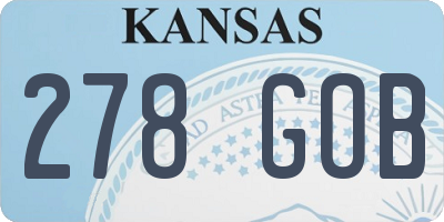 KS license plate 278GOB