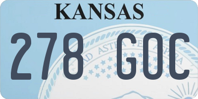 KS license plate 278GOC