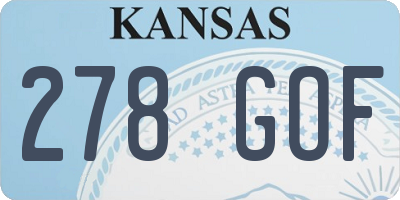 KS license plate 278GOF