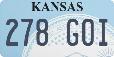 KS license plate 278GOI