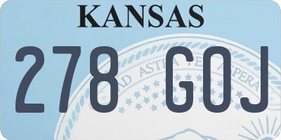 KS license plate 278GOJ