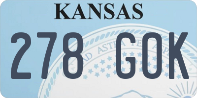KS license plate 278GOK