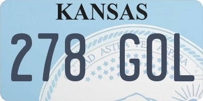 KS license plate 278GOL