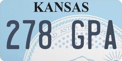 KS license plate 278GPA