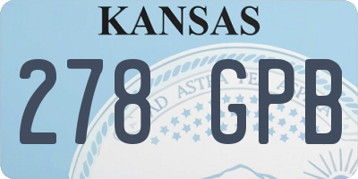 KS license plate 278GPB