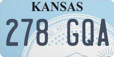 KS license plate 278GQA