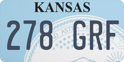 KS license plate 278GRF