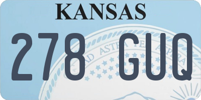 KS license plate 278GUQ