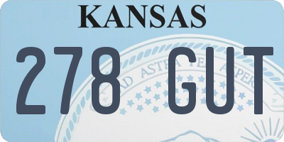 KS license plate 278GUT