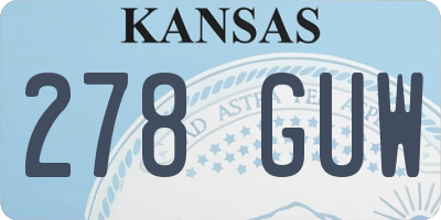 KS license plate 278GUW