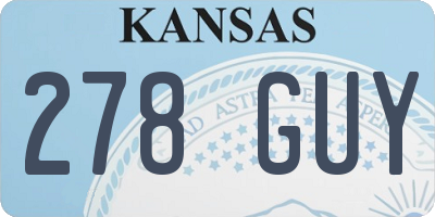 KS license plate 278GUY