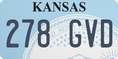 KS license plate 278GVD
