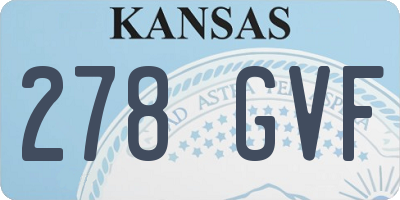 KS license plate 278GVF