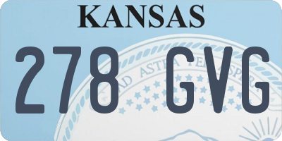 KS license plate 278GVG