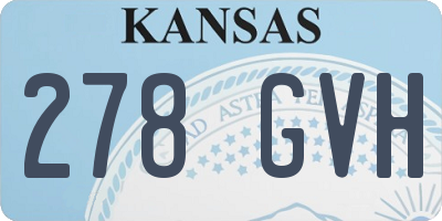 KS license plate 278GVH