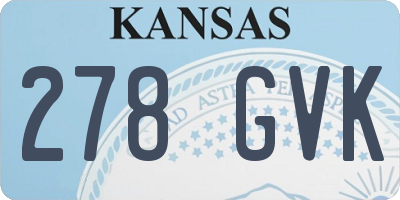 KS license plate 278GVK