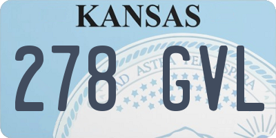 KS license plate 278GVL