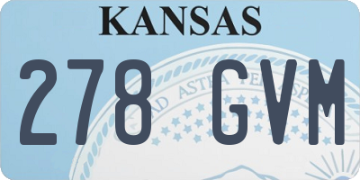 KS license plate 278GVM