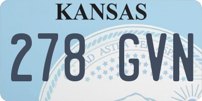 KS license plate 278GVN