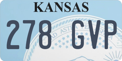 KS license plate 278GVP