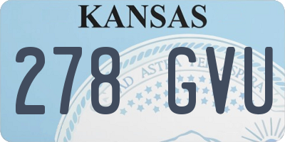 KS license plate 278GVU
