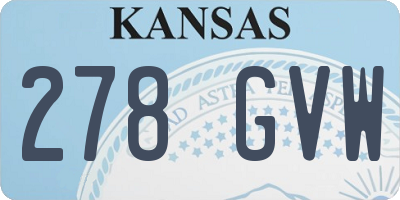 KS license plate 278GVW
