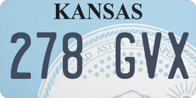 KS license plate 278GVX