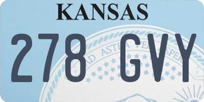KS license plate 278GVY