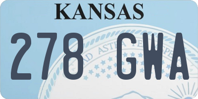KS license plate 278GWA
