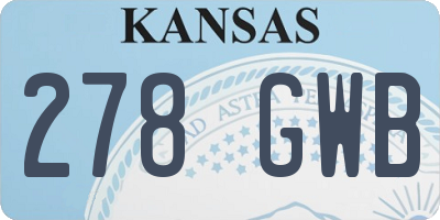 KS license plate 278GWB