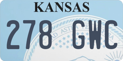 KS license plate 278GWC