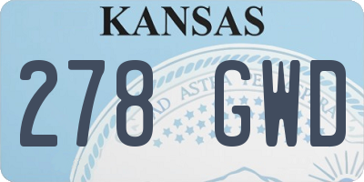 KS license plate 278GWD