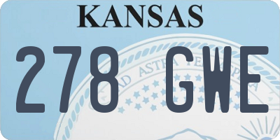 KS license plate 278GWE