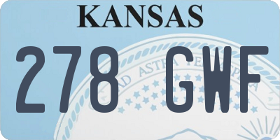 KS license plate 278GWF