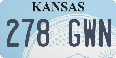 KS license plate 278GWN