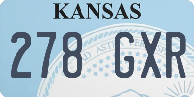 KS license plate 278GXR