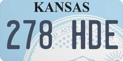 KS license plate 278HDE