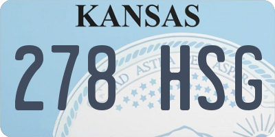 KS license plate 278HSG