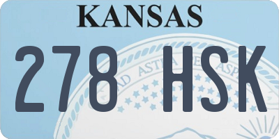 KS license plate 278HSK