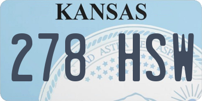 KS license plate 278HSW