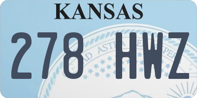KS license plate 278HWZ