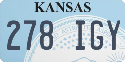 KS license plate 278IGY
